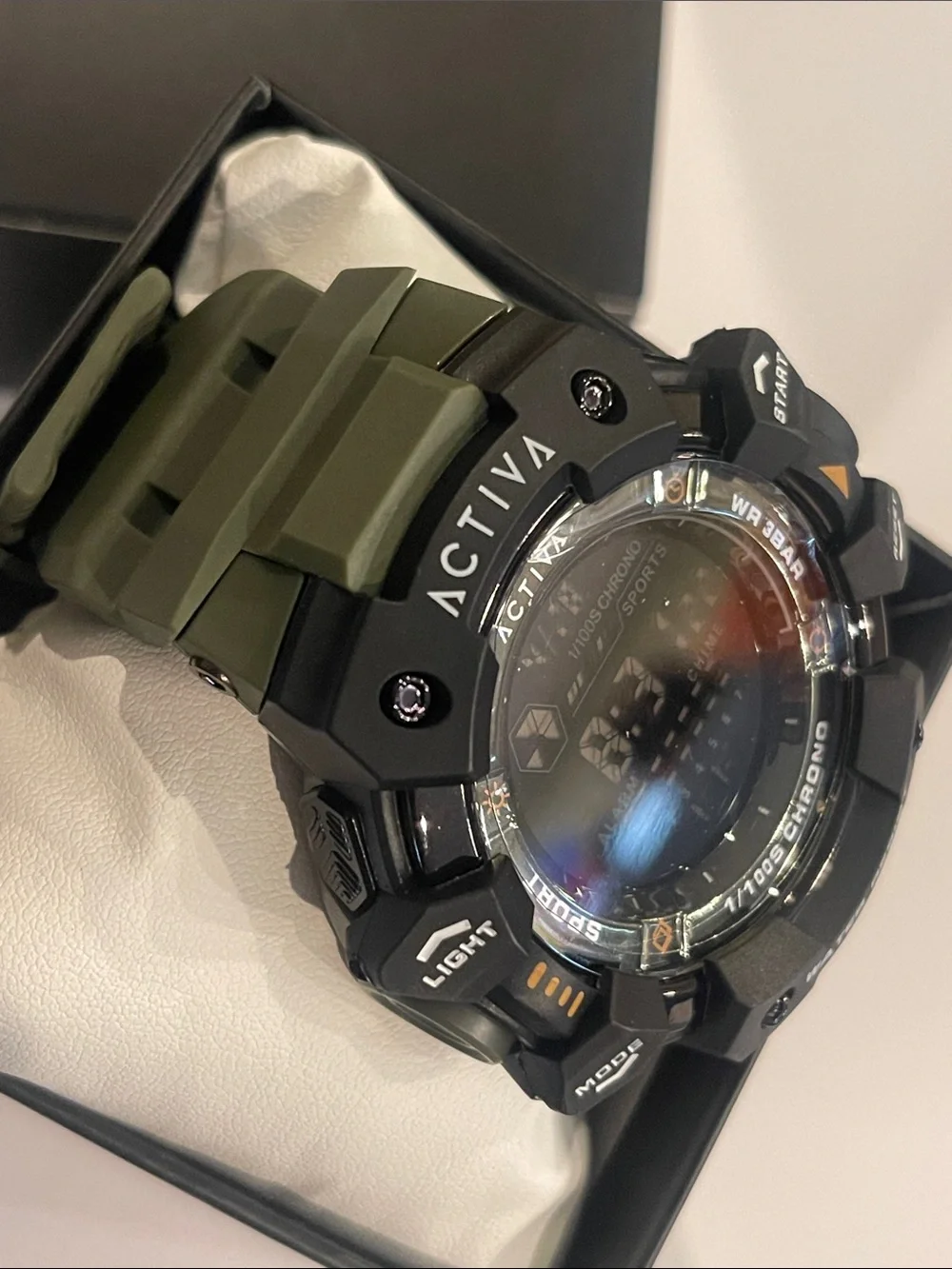 Activa Olive Green and Black Digital Sports Watch ACW8050-005
